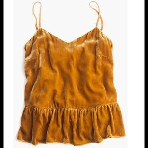 NWT J Crew velvet peplum tank sz 00